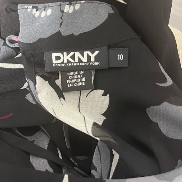 DKNY Sheer Top Short Sleeve Black Skirt Dress - Picture 7 of 8
